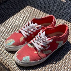 Red/Coral Tropical Vans